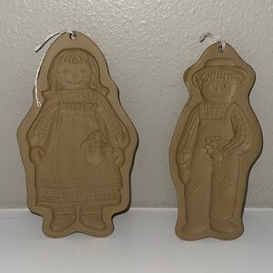 Brown Bag Cookie Art Mold Raggedy Andy 1988 & Raggedy Ann